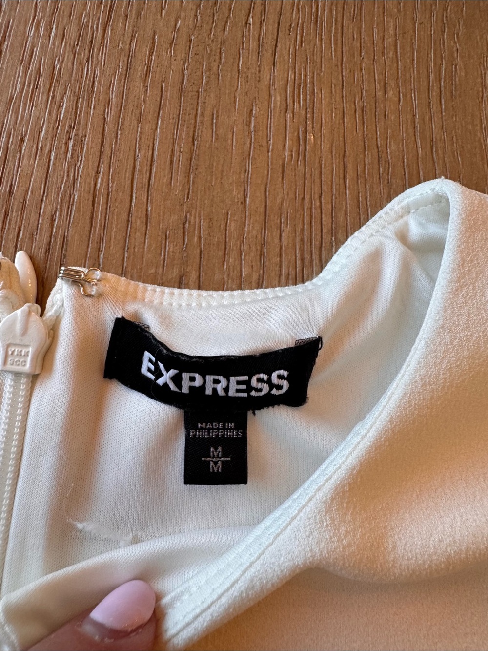 Express Cream Ruffle-Hem Mini Dress - Picture 3 of 6